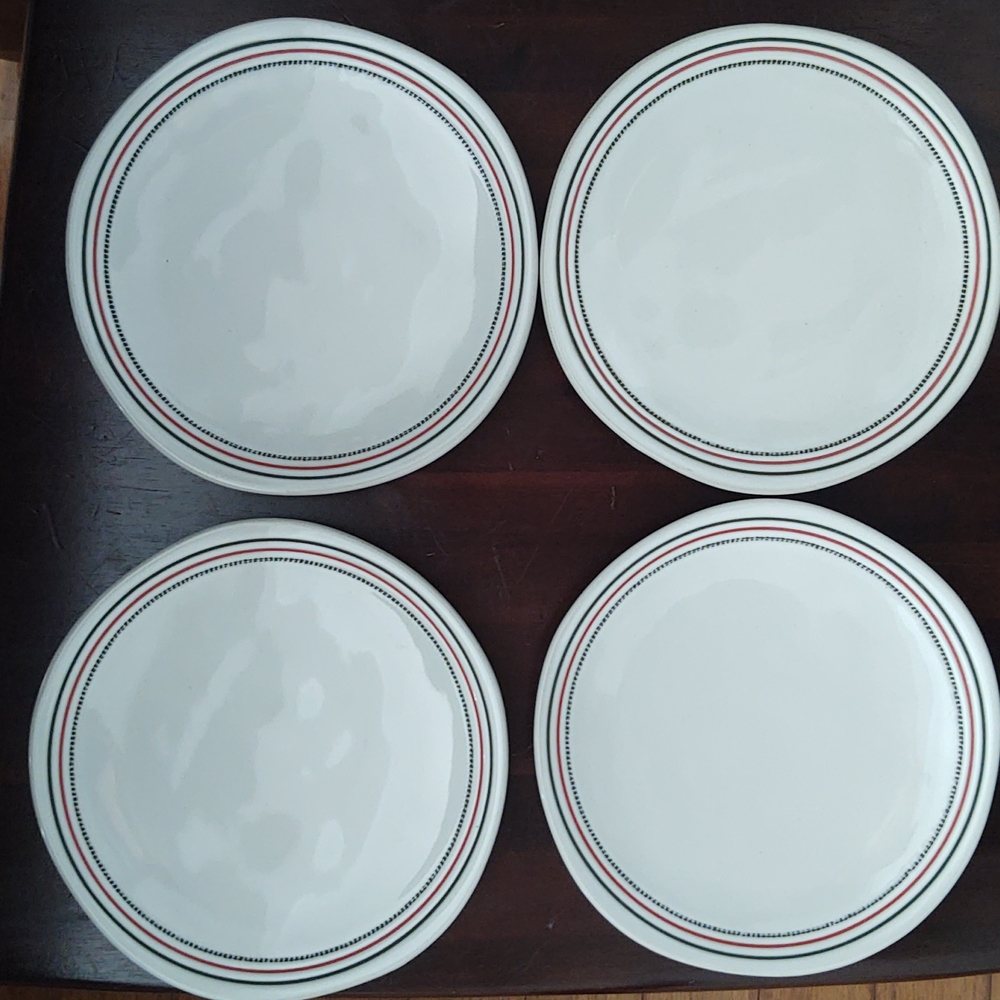 Hearth & Hand Striped Stoneware Appetizer Plates - Set of 4